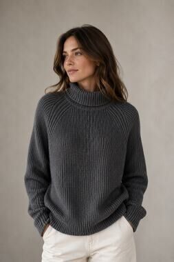 Banana Republic Marled Gray Merino Wool Blend Turtleneck Sweater – Size Medium